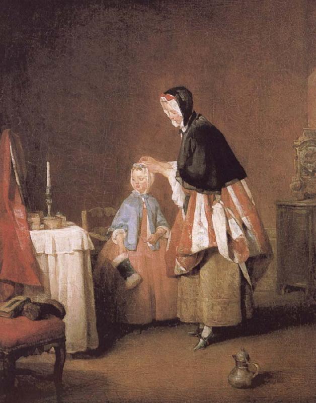 Jean Baptiste Simeon Chardin Dressed in the morning oil painting image